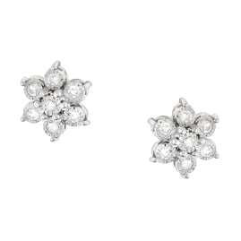 GLIZZ GL8633 Diamond Stud Earrings 333/8K Gold Blossoms