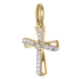 GLIZZ GL8641 Damen-Kette mit Diamant-Kreuz Gold 333/8K