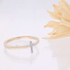 GLIZZ GL8660 Damen Diamant-Ring Kreuz Gold 333/8K