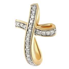 GLIZZ GL8642 Damen-Halskette mit Diamant-Kreuz Gold 333/8K