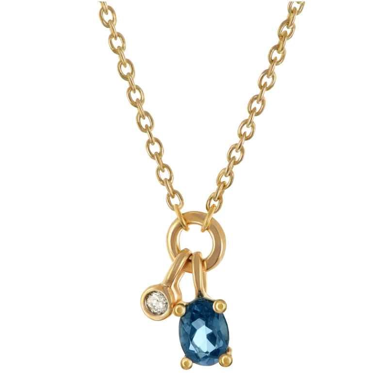 GLIZZ GL8643 Damen-Kette Gold 333/8K Collier mit Diamant und Saphir 4262511286434