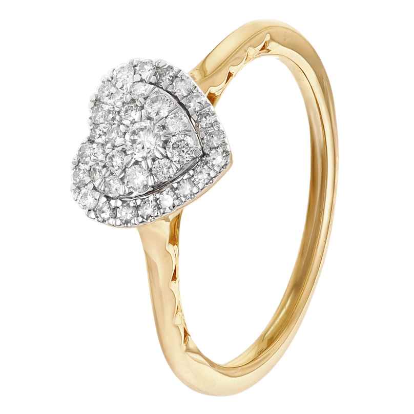 GLIZZ GL8654 Damen Diamant-Ring Herz Gold 333/8K