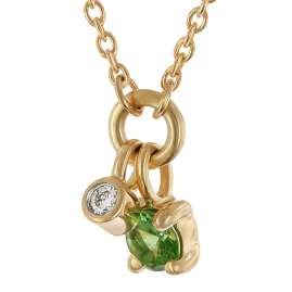 GLIZZ GL8644 Damen-Halskette Gold 333/8K Collier mit Diamant und Saphir