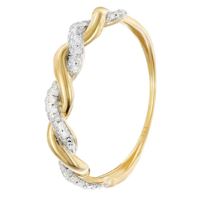 GLIZZ GL8682 Damenring Mit Diamanten Gold 333/8K