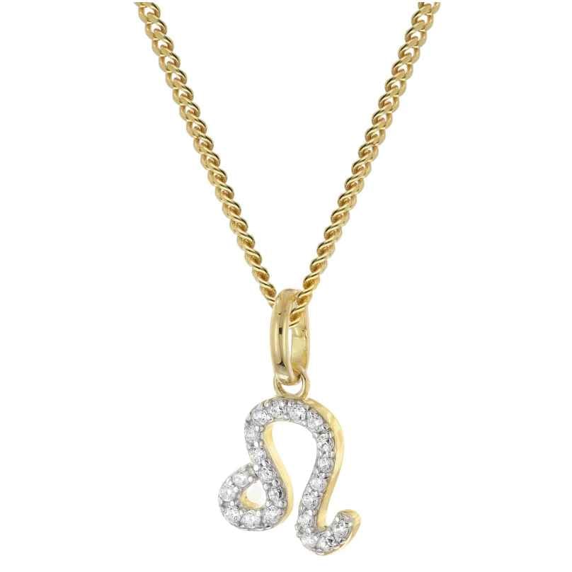 GLIZZ GL8330-05 Leo Zodiac Sign 333/8K Gold on Plated Silver Chain