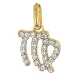GLIZZ GL8330-06 Sternzeichen Jungfrau Gold 333/8K an vergoldeter Silberkette