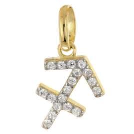 GLIZZ GL8330-09 Sternzeichen Schütze Gold 333/8K an vergoldeter Silberkette