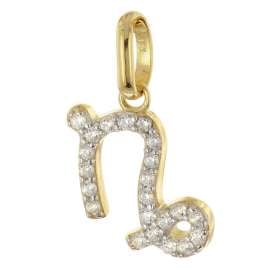 GLIZZ GL8330-10 Sternzeichen Steinbock Gold 333/8K an vergoldeter Silberkett