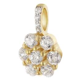 GLIZZ GL8316 Anhänger Gold 333 Zirkonia-Blüte an vergolder Silberkette