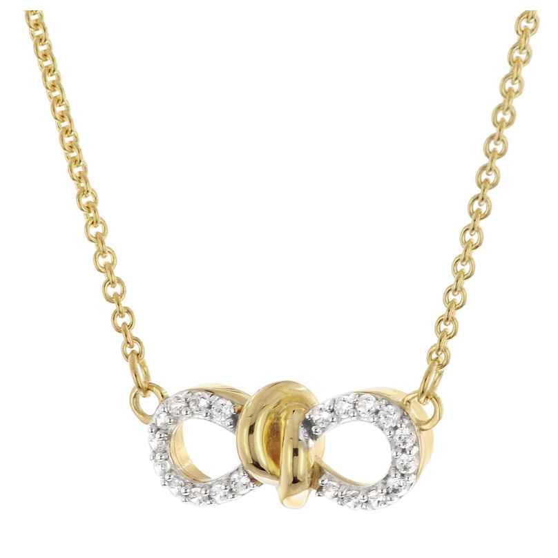 GLIZZ GL8336 Women's Infinity Necklace 333/8K Gold With Cubic Zirconia 4262511283365