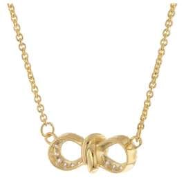 GLIZZ GL8336 Women's Infinity Necklace 333/8K Gold With Cubic Zirconia