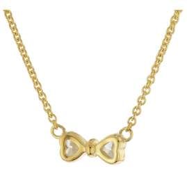 GLIZZ GL8350 Damen-Halskette Schleife Gold 333/8K Zirkonia Collier **