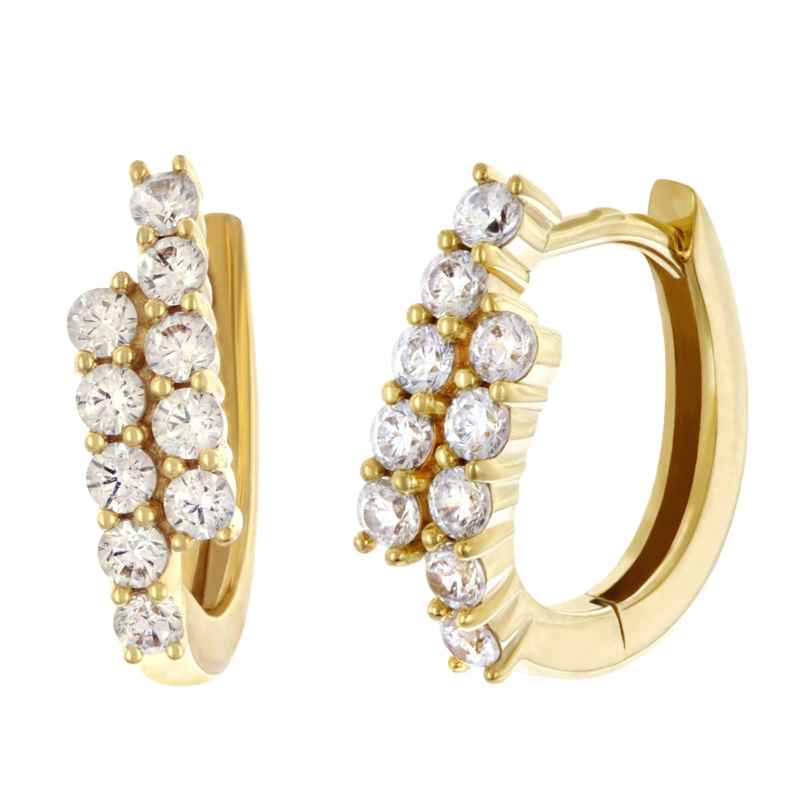 GLIZZ GL8354 Damen-Ohrringe 333 Gold Klapp-Creolen Mit Zirkonias 4262511283549