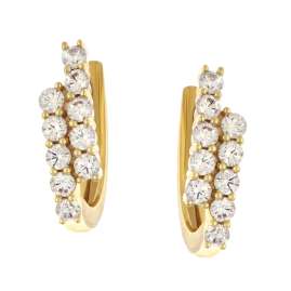 GLIZZ GL8354 Women's Hoop Earrings Gold 333/8K With Cubic Zirconia