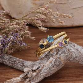 GLIZZ GL8560 Damenring Gold 333 / 8K Multicolor