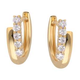 GLIZZ GL8566 Damen-Ohrringe Gold 333 / 8K Zirkonia Klapp-Creolen
