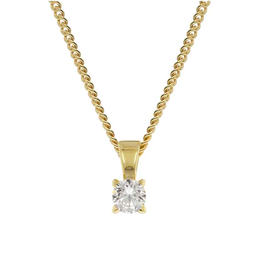 GLIZZ GL1068-45 Lab Grown Diamant Anhänger 0,25 ct GG 333 an Silberkette