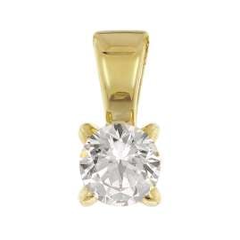 GLIZZ GL1068-45 Lab Grown Diamond Pendant 0.25 ct Yellow Gold with Necklace