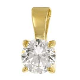 GLIZZ GL1070-45 Lab Grown Diamond Pendant 0.50 ct Yellow Gold on a Necklace