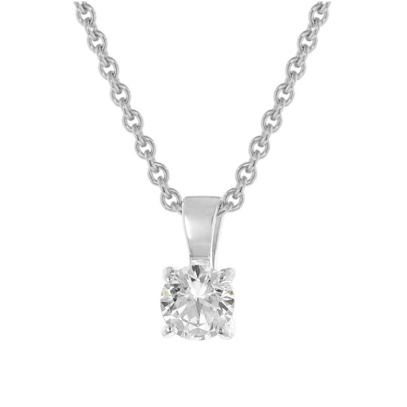 GLIZZ GL1071-45 Lab Grown Diamant Anhänger 0,50 ct Weißgold an Silber-Kette