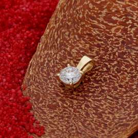 GLIZZ GL1070 Lab Grown Diamond Pendant 333 Yellow Gold Brilliant 0.50 Carat
