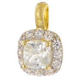 GLIZZ GL1136 Women's Pendant Gold 333 Cubic Zirconia on Gold-Plated Necklace