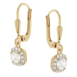 GLIZZ GL1152 Women's Dangle Earrings 333/8K Gold With Cubic Zirconia