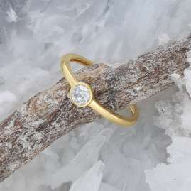 GLIZZ GL1462 Women's Ring With Lab-Grown Diamond 0.25 ct. Gold 333 Brilliant