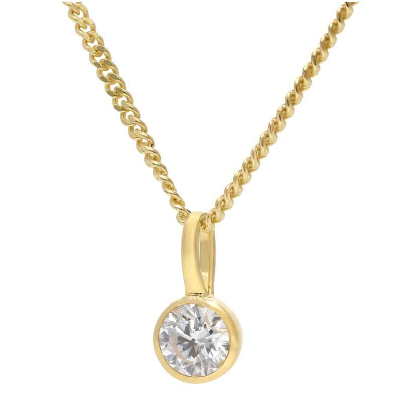 GLIZZ GL1455 Anhänger Gold 333 Lab Grown Diamant 0,25 ct + vergoldete Kette