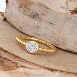 GLIZZ GL1466 Damenring Gold 333 mit Lab Grown Diamant 0,50 ct. Brillantring