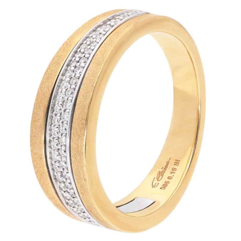GLIZZ GL1672 Damenring Gold 585 Bicolor Brillantring