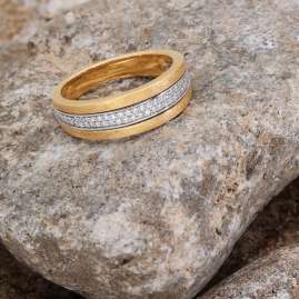 GLIZZ GL1672 Women's Diamond Ring Gold 585/14K Two-Colour