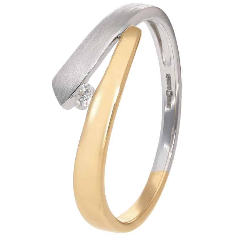 GLIZZ GL1674 Damen-Diamantring 585 Gold Bicolor Brillant 0,27 ct