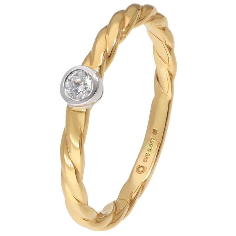 GLIZZ GL1678 Damenring Gold 585 / 14K mit Diamant 0,06 ct