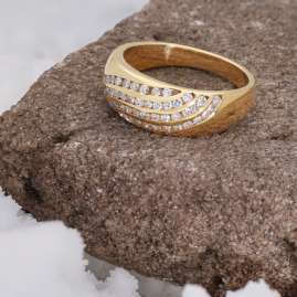 GLIZZ GL1679 Damenring Gold 585 mit Diamant 0,50 ct W Si Goldring