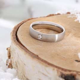 GLIZZ GL1680 Damenring mit Diamant Weißgold 585/14K Brillant 0,04 ct TW SI