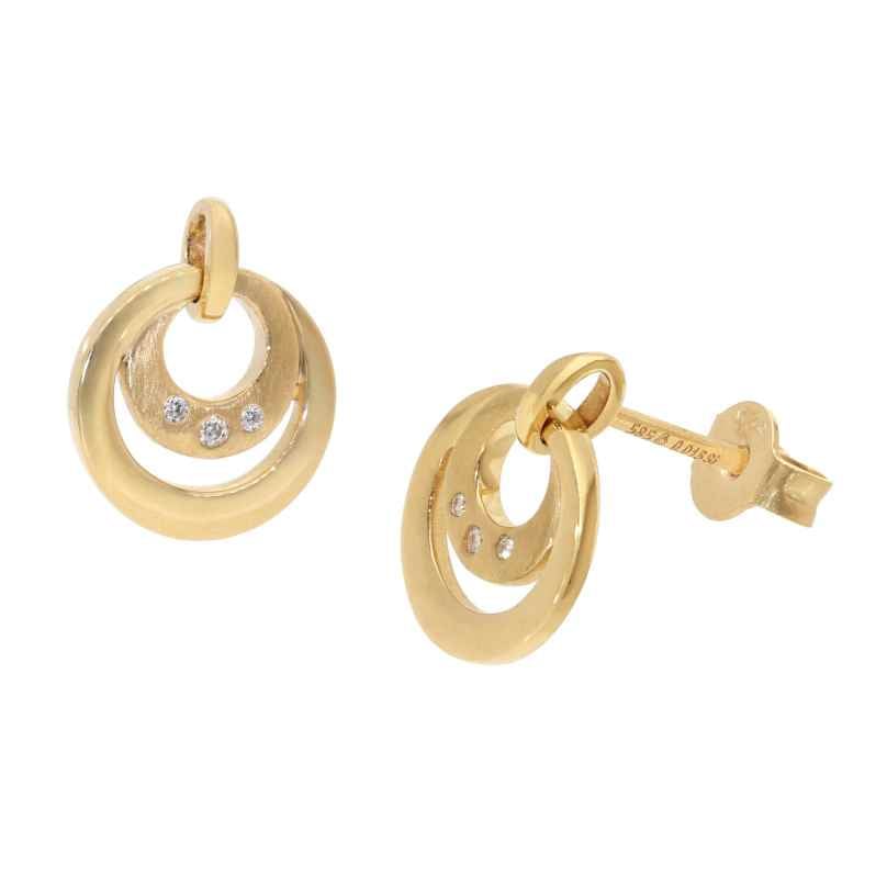 GLIZZ GL1681 Damen-Ohrringe Gold 585 / 14K Diamant-Ohrstecker 4262551216811