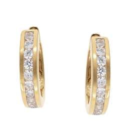 GLIZZ GL1684 Damen-Ohrringe Klapp-Creolen Gold 333 / 8K mit Zirkonia
