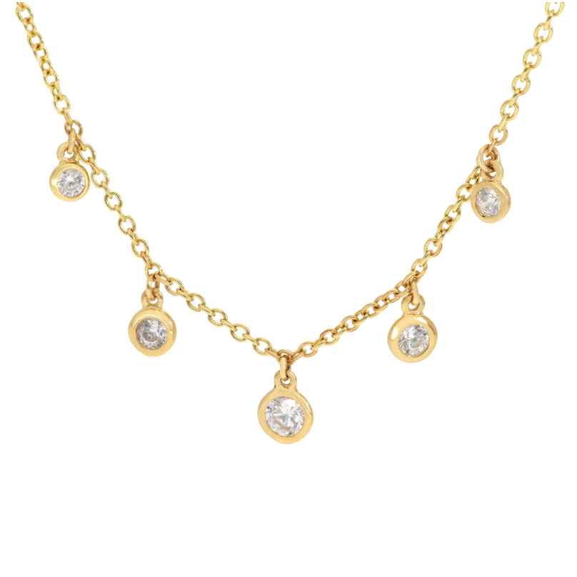 GLIZZ GL1688 Damen-Halskette Gold 333 / 8K mit 5 Zirkonia 4262551216880