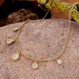 GLIZZ GL1688 Damen-Halskette Gold 333 / 8K mit 5 Zirkonia