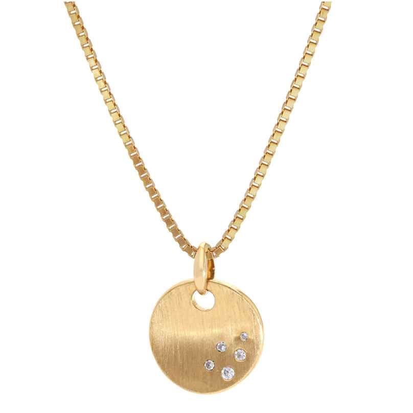 GLIZZ GL1689 Diamant-Anhänger Gold 585 mit goldplattierter Silberkette 4262551216897