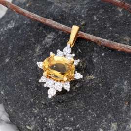 GLIZZ GL1273 Schmuck-Anhänger Gold 333/8K mit Beryll und Lab-Grown Diamanten