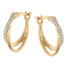 GLIZZ GL1271 Damen-Ohrringe 333 Gold Creolen mit natürlichen Diamanten