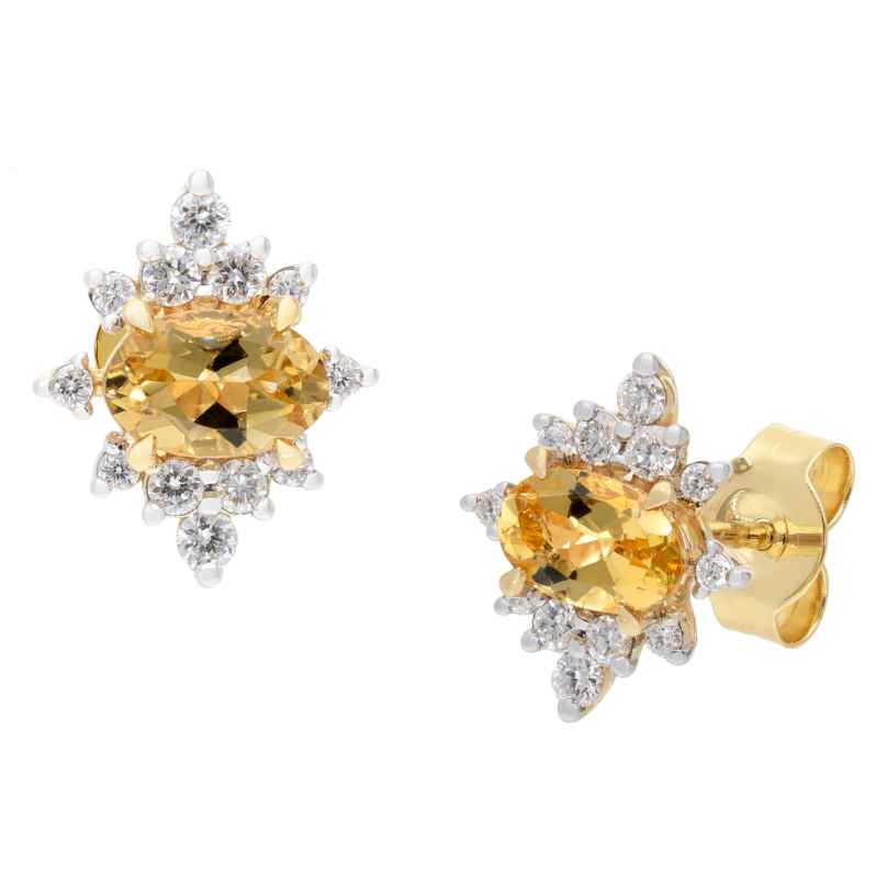 GLIZZ GL1272 Damen-Ohrringe 333 Gold mit Beryll und Lab-Grown Diamanten 4262587312723