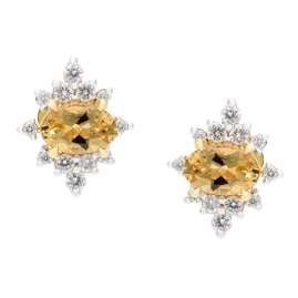 GLIZZ GL1272 Damen-Ohrringe 333 Gold mit Beryll und Lab-Grown Diamanten