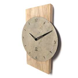 Natuhr 18NU2-10-2 Wanduhr Zugspitze Massivholz Eiche Schiefer Quarzwerk