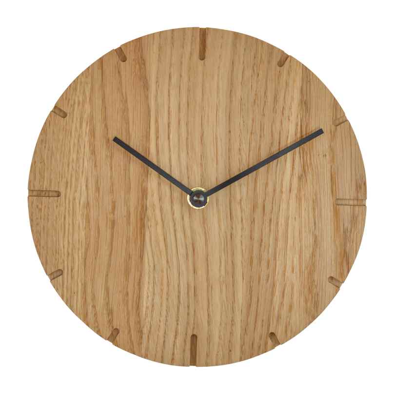 Natuhr 29NU1-10-1 Wanduhr Solide Mini Massivholz Eiche Geölt Mit Quarzwerk 4260432852554