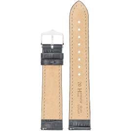 Hirsch 01028030-2-20 Watch Strap Duke L 20 mm Leather Dark Grey