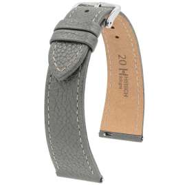 Hirsch 01802130-2-20 Strap for Watches Bologna M 20 mm Leather Light Grey
