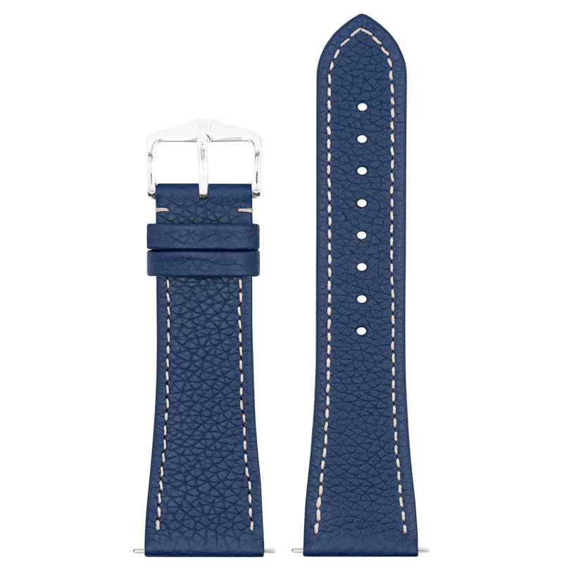 Hirsch 01802180-2-20 Watch Strap Bologna M 20 mm Leather Blue 0050513281304